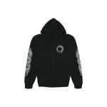 Chrome Hearts Horse Shoe Floral Hoodie Black