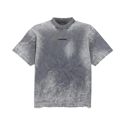 Balenciaga Back T-Shirt Medium Fit in grey painted vintage jersey 01