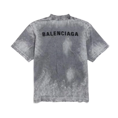 Balenciaga Back T-Shirt Medium Fit in grey painted vintage jersey 02