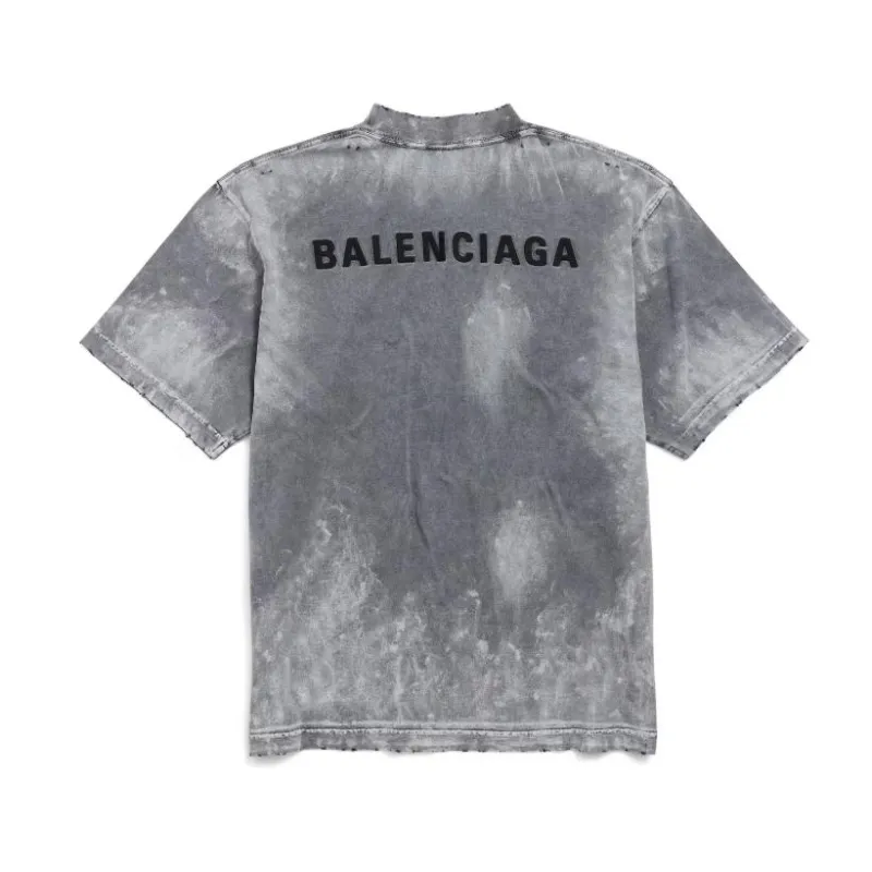 Balenciaga Back T-Shirt Medium Fit in grey painted vintage jersey