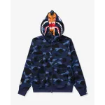 BAPE COLOR CAMO TIGER SHARK WIDE FULL ZIP DOUBLE-NAVY