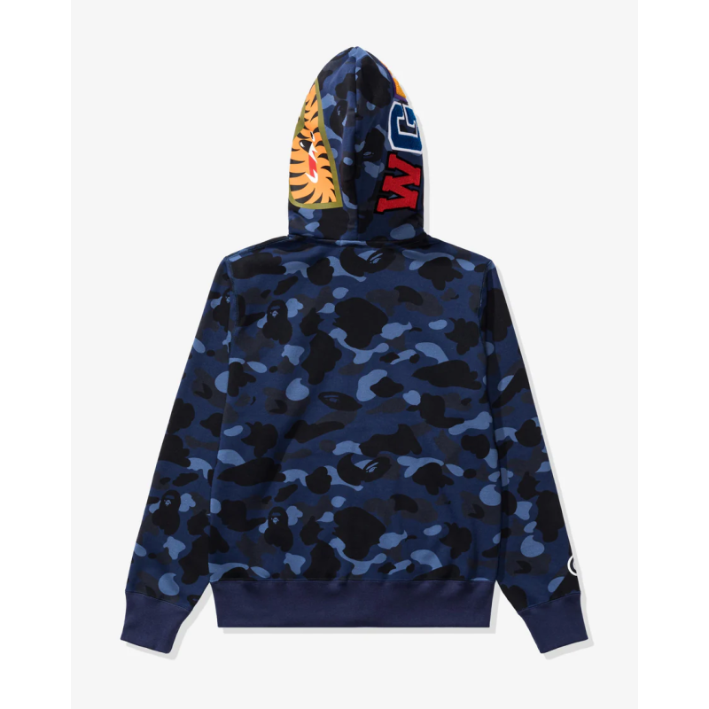 BAPE COLOR CAMO TIGER SHARK WIDE FULL ZIP DOUBLE-NAVY