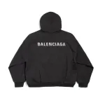 New Balenciaga Back Hoodie Medium Fit in Black medium fleece