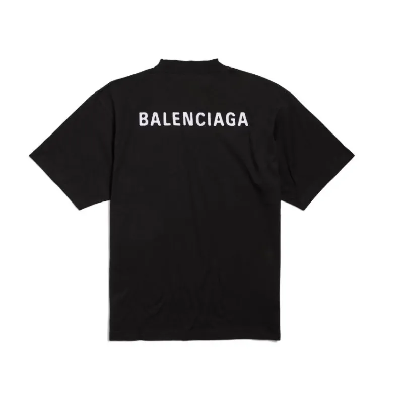 New Balenciaga Back T-Shirt Medium Fit in Black