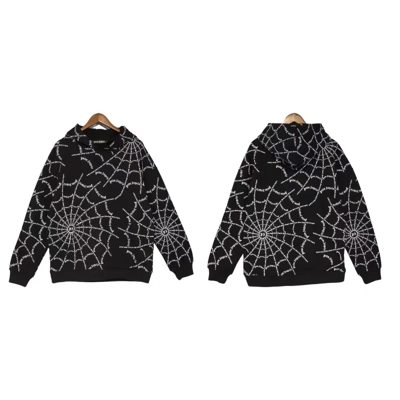 Palm Angels Spider Web Hoodie Black/Off White