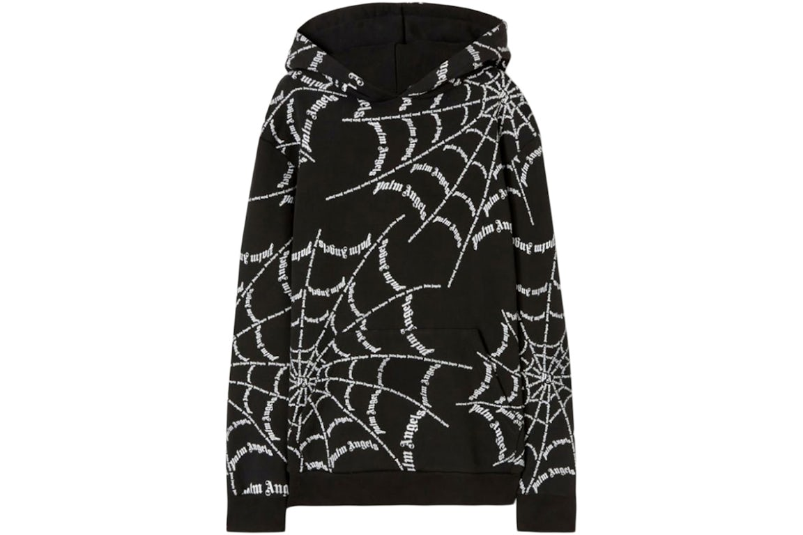 Palm Angels Spider Web Hoodie Black/Off White