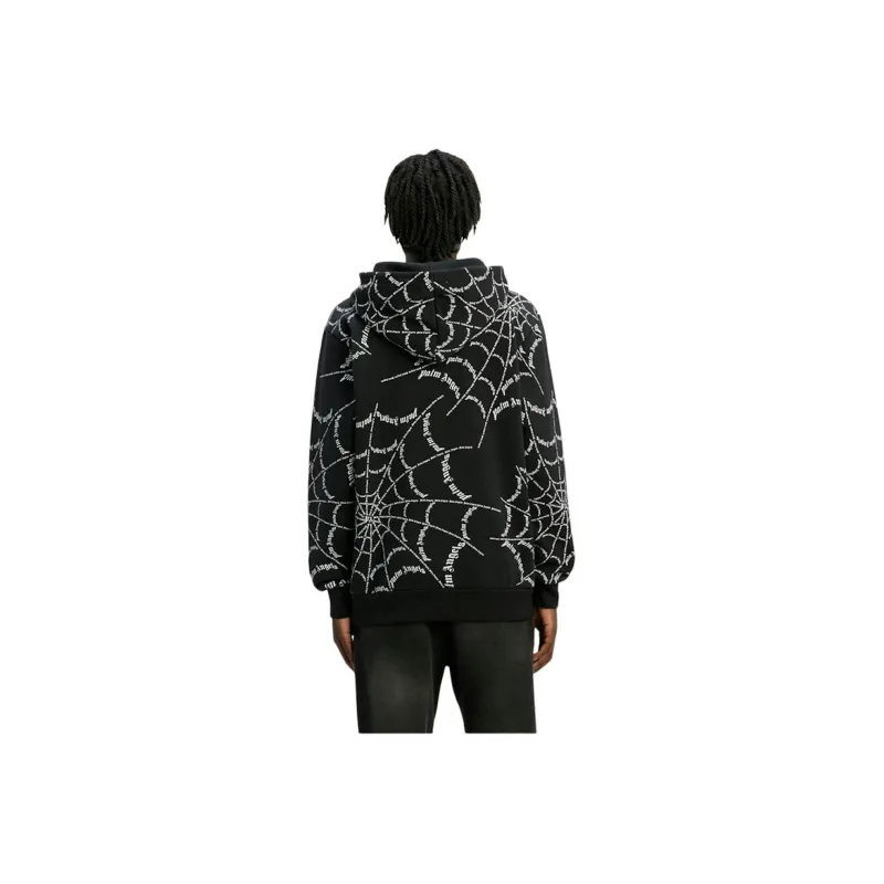 Palm Angels Spider Web Hoodie Black/Off White