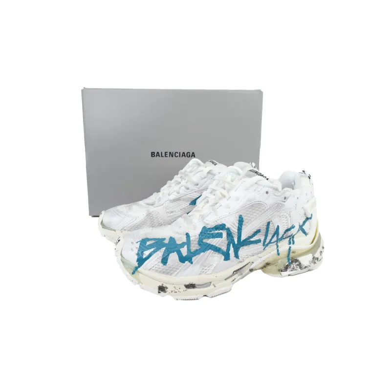 PK God Batch Balenciaga Runner Sneaker 'Graffiti - White Blue' 772774 W3RBQ 9040
