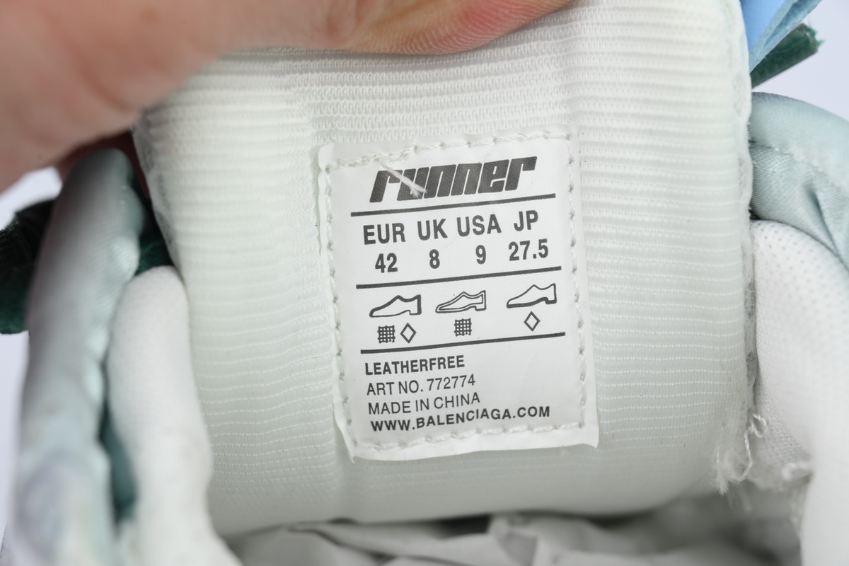 PK God Batch Balenciaga Runner Sneaker 'White Green Blue' 772774 W3RMU 9034