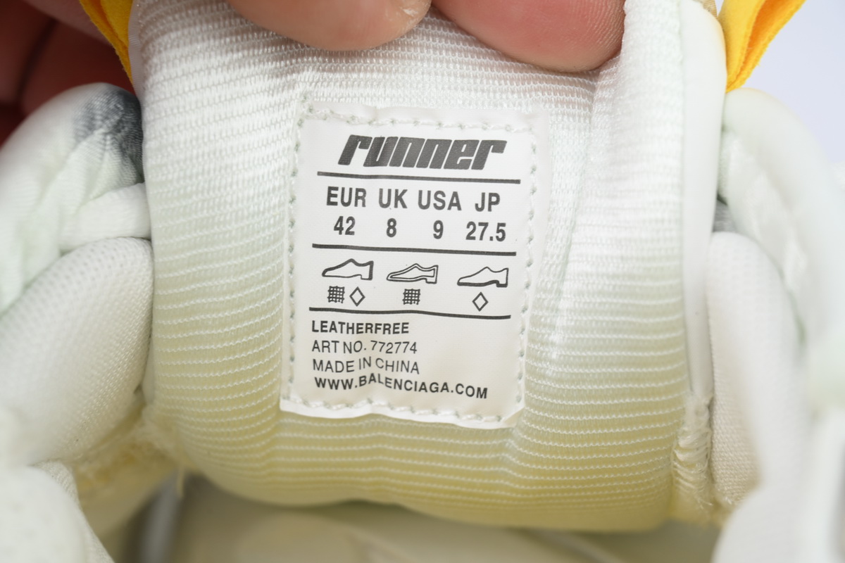 PK God Batch Balenciaga Runner Sneaker 'White Yellow' 772767 W3RNY 9170