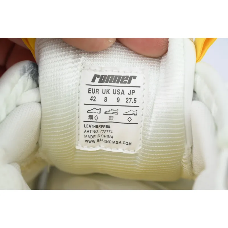 PK God Batch Balenciaga Runner Sneaker 'White Yellow' 772767 W3RNY 9170