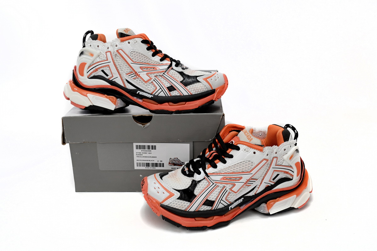 PK God Batch Balenciaga Runner White Orange Black 677402 W3RB7 9051