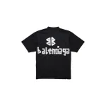 New Balenciaga Tape Type T-Shirt Medium Fit in black vintage jersey