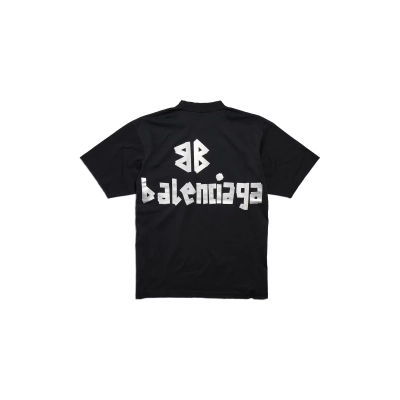 New Balenciaga Tape Type T-Shirt Medium Fit in black vintage jersey 02