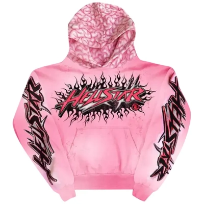 Hellstar Brainwashed With Brain Hoodie Pink 01
