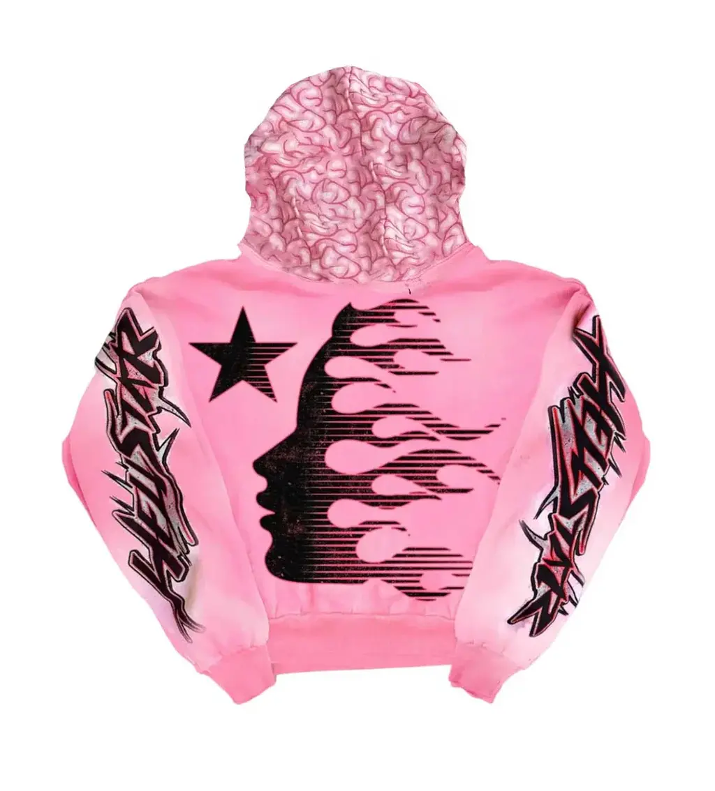 Hellstar Brainwashed With Brain Hoodie Pink