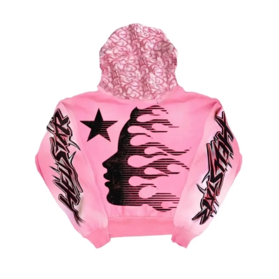 Hellstar Brainwashed With Brain Hoodie Pink 02