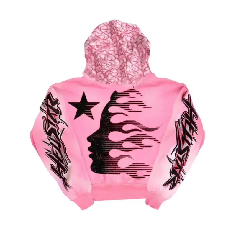 Hellstar Brainwashed With Brain Hoodie Pink