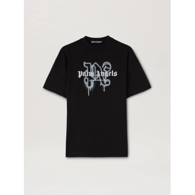 Palm Angels Monogram Spray City T-Shirt Los Angels Black/White 01