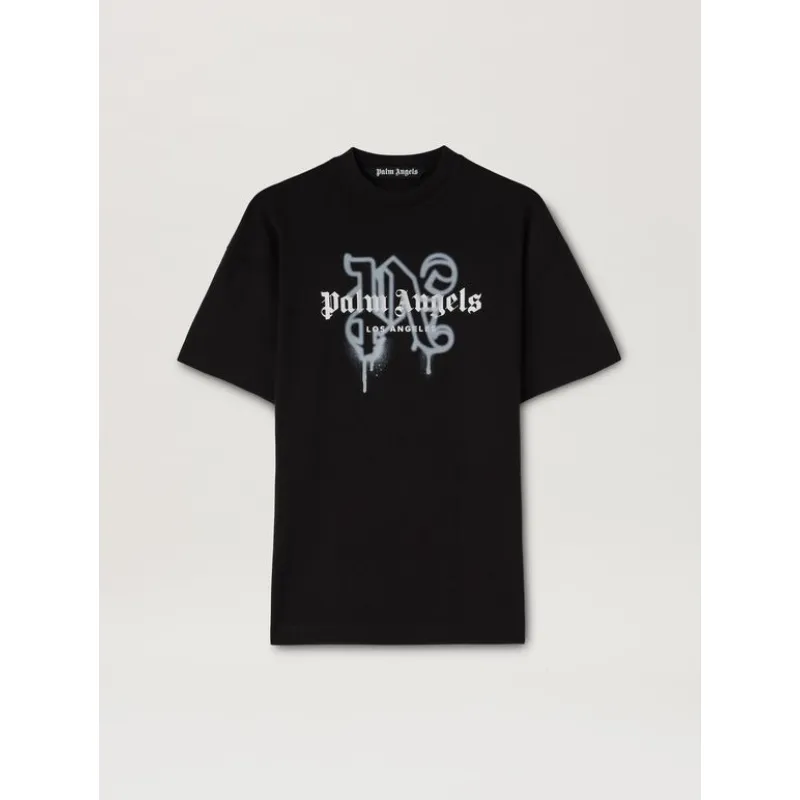 Palm Angels Monogram Spray City T-Shirt Los Angels Black/White