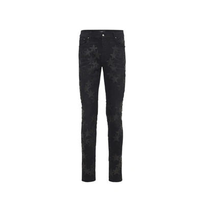 AMIRI Chemist Leather Star Aged Jeans Black