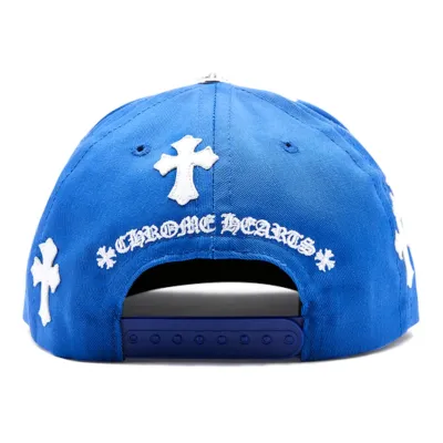 Chrome Hearts Cross Patch Baseball Hat Blue 02