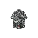 Chrome Hearts Cross Silk Shirt & Shorts Black Set Flaming Lips