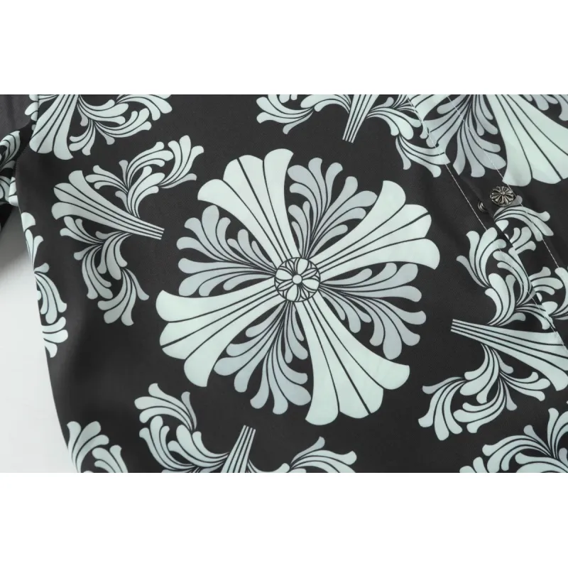 Chrome Hearts Cross Silk Shirt & Shorts Set Black