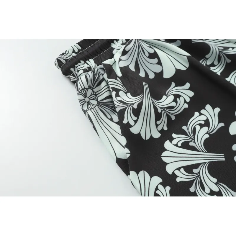 Chrome Hearts Cross Silk Shirt & Shorts Set Black