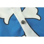 Chrome Hearts Cross Silk Shirt & Shorts Set Blue