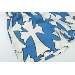 Chrome Hearts Cross Silk Shirt & Shorts Set Blue