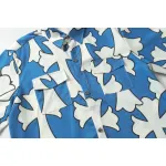 Chrome Hearts Cross Silk Shirt & Shorts Set Blue