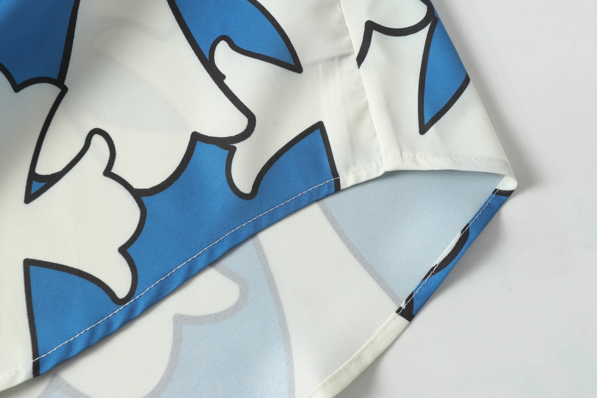 Chrome Hearts Cross Silk Shirt & Shorts Set Blue