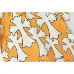 Chrome Hearts Cross Silk Shirt & Shorts Set Orange White