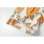 Chrome Hearts Cross Silk Shirt & Shorts Set Orange White