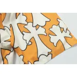 Chrome Hearts Cross Silk Shirt & Shorts Set Orange White
