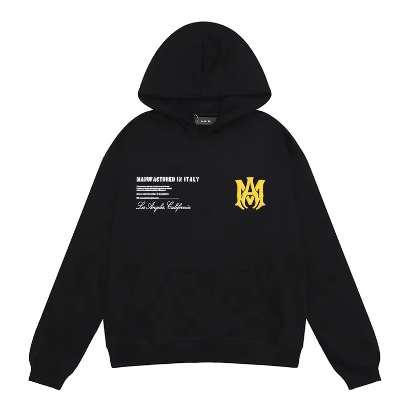AMIRI Military Specs Stencil Hoodie Black/White