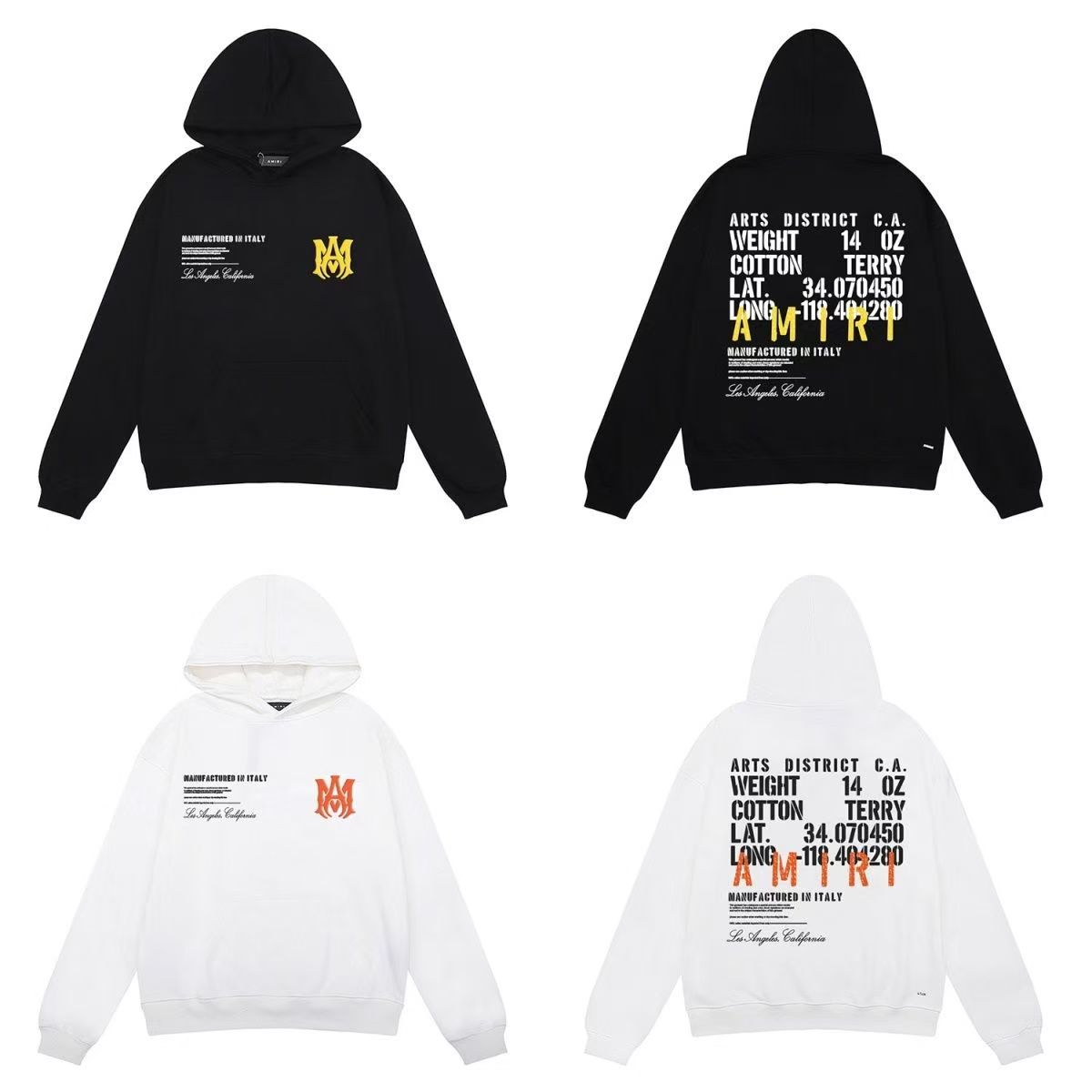 AMIRI Military Specs Stencil Hoodie Black/White