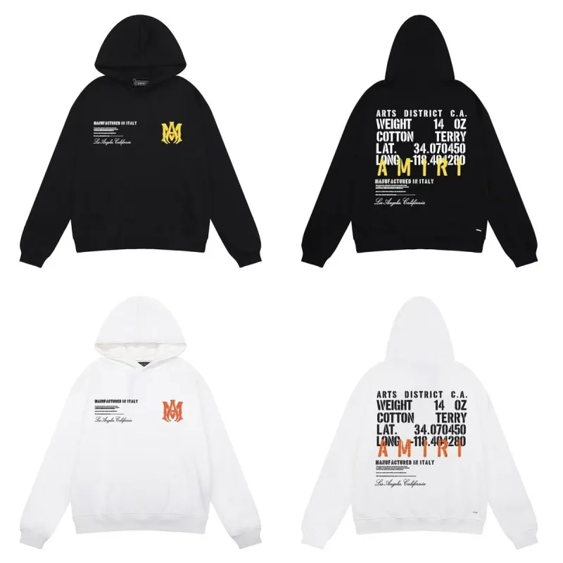 AMIRI Military Specs Stencil Hoodie Black/White
