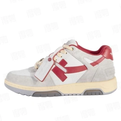 PK God Batch OFF-WHITE Out of Office Low 'Light Grey Red' OMIA189S 24LEA011 0525  01