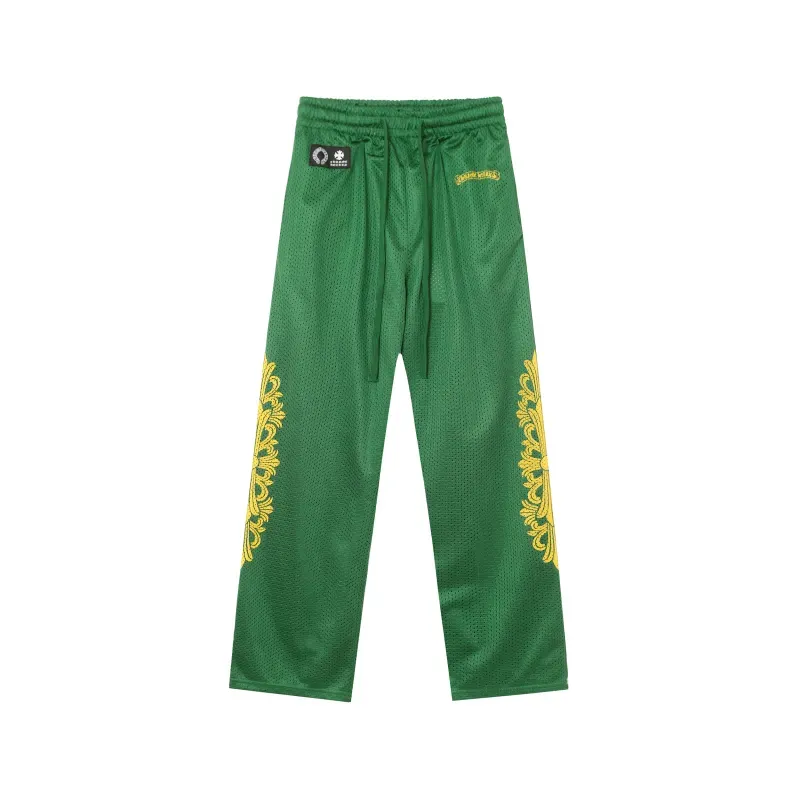 Chrome Hearts Floral Nylon Mesh Trackpants #9997 Blue/Green/Black/Red
