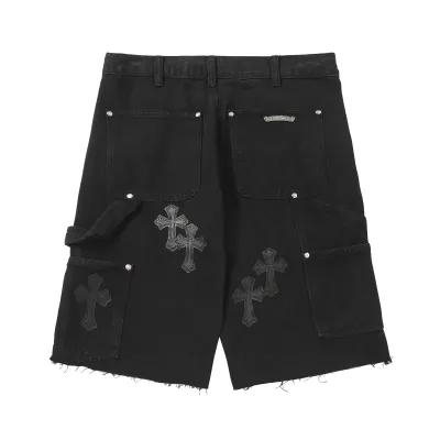 Chrome Hearts Studded Denim Shorts #9902 Black 02