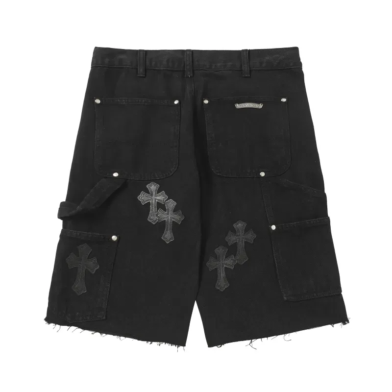 Chrome Hearts Studded Denim Shorts #9902 Black