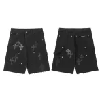 Chrome Hearts Studded Denim Shorts #9902 Black