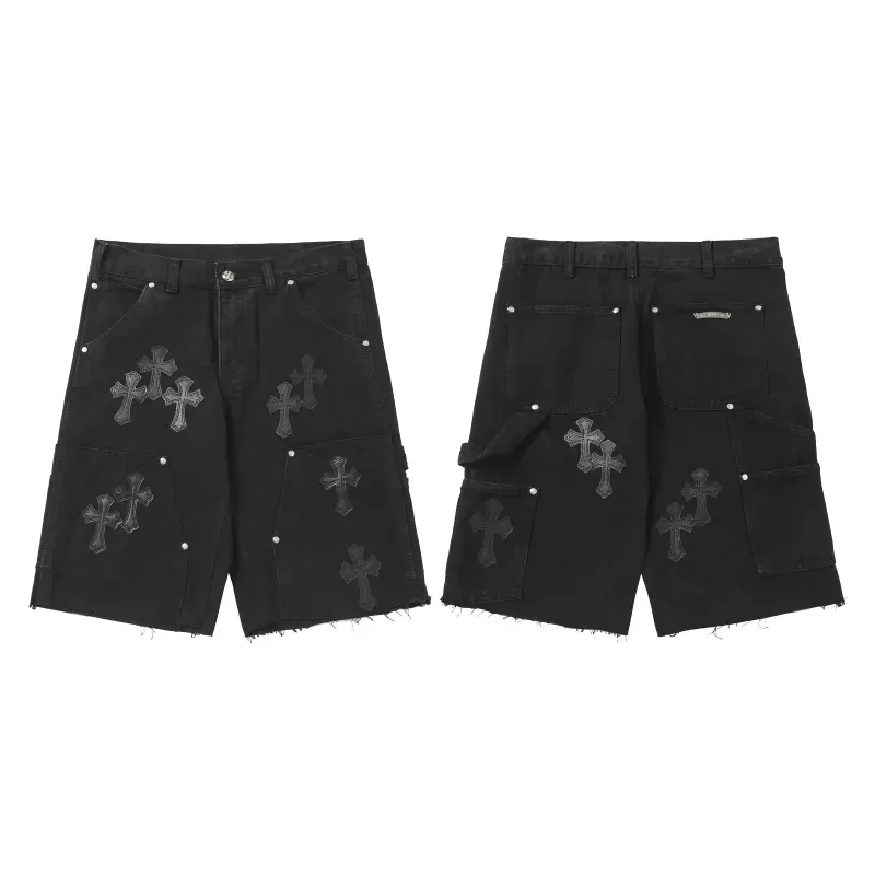 Chrome Hearts Studded Denim Shorts #9902 Black
