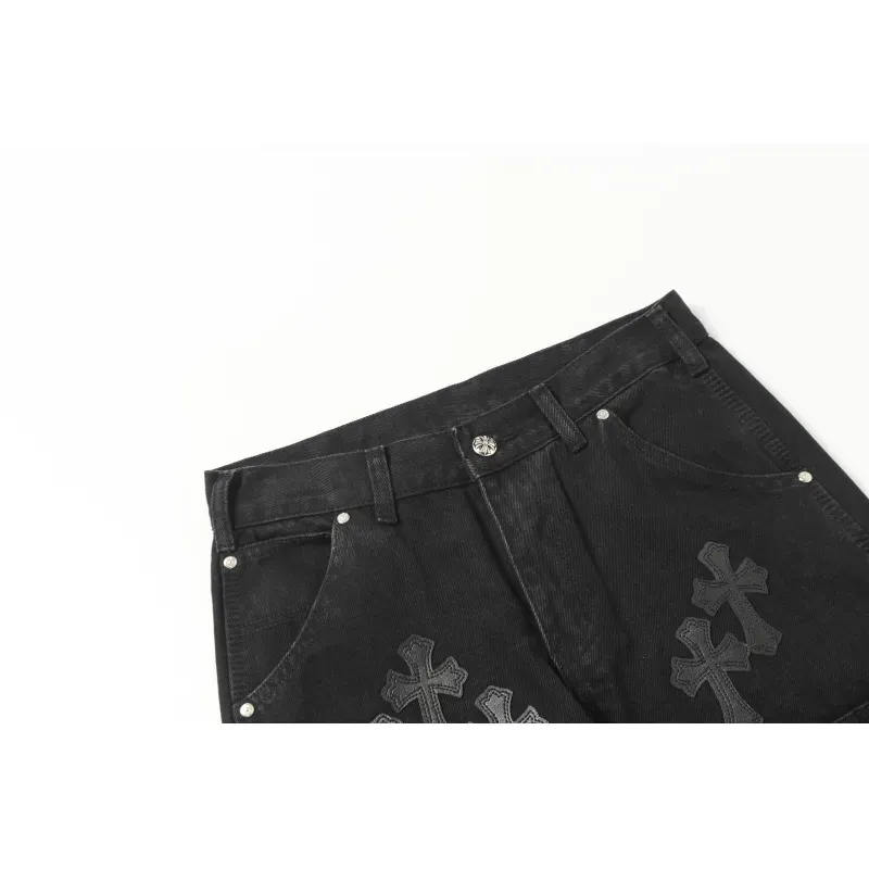 Chrome Hearts Studded Denim Shorts #9902 Black