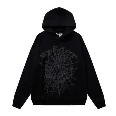 Sp5der Phantom Web Hoodie & Sweatpant Set Black 02