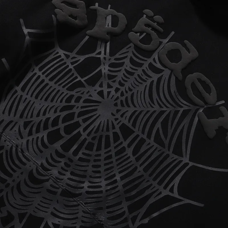 Sp5der Phantom Web Hoodie & Sweatpant Set Black