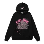 Sp5der Angel Number Hoodie & Sweatpant Set Black