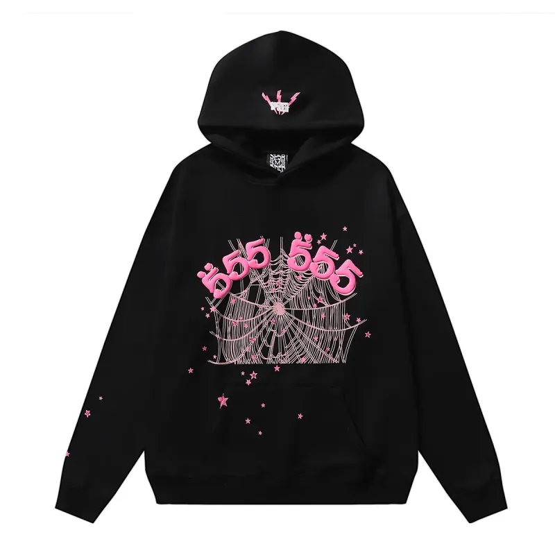 Sp5der Angel Number Hoodie & Sweatpant Set Black